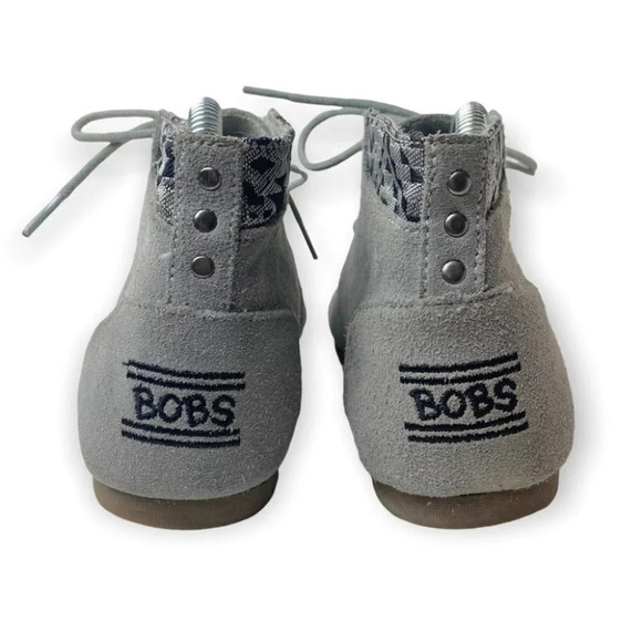 Bobs  by Sketchers Grey Suede Lace Up Ankle Bootie - Picture 4 of 10